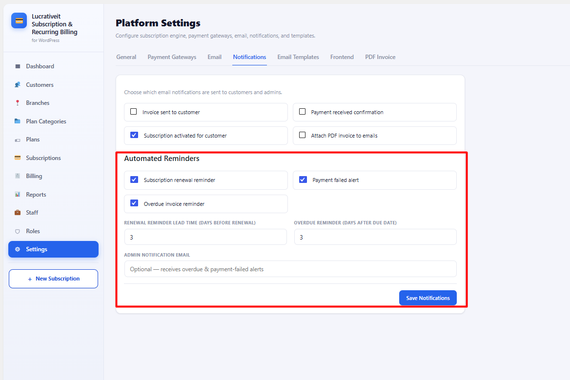 Pro automated reminders