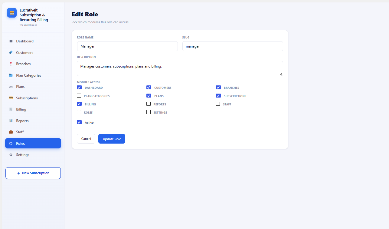 Pro roles and permissions