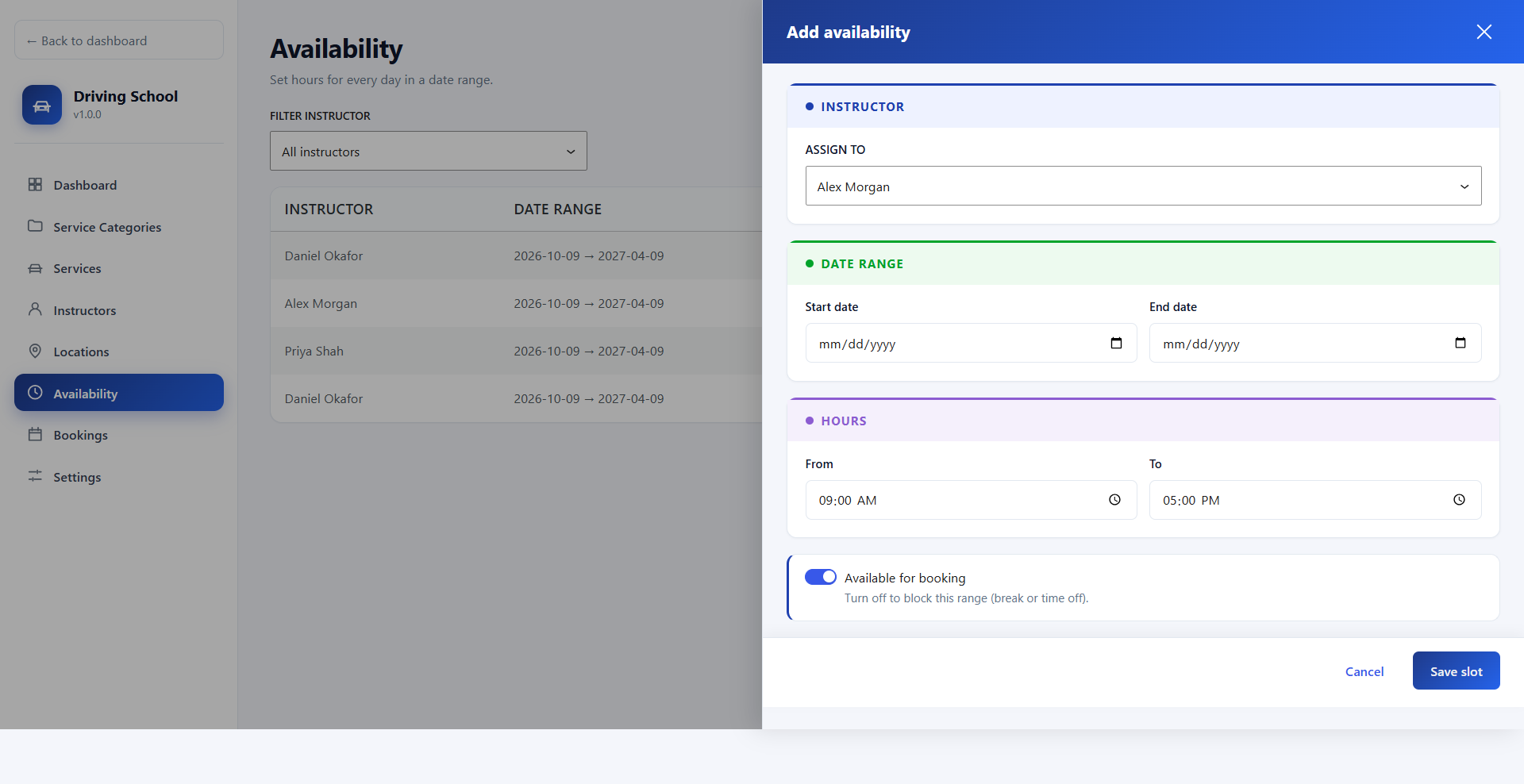 Add availability