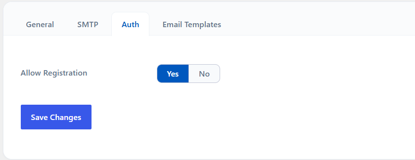 Allow registration setting